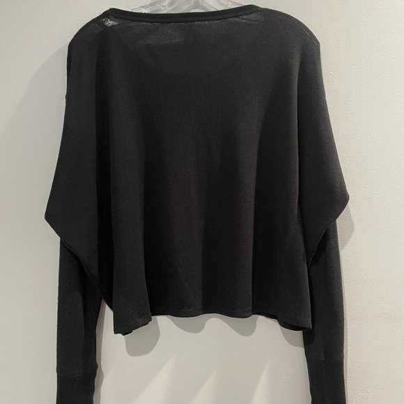Athleta Long Sleeve Boxy Top Black Sz S - Picture 2 of 5